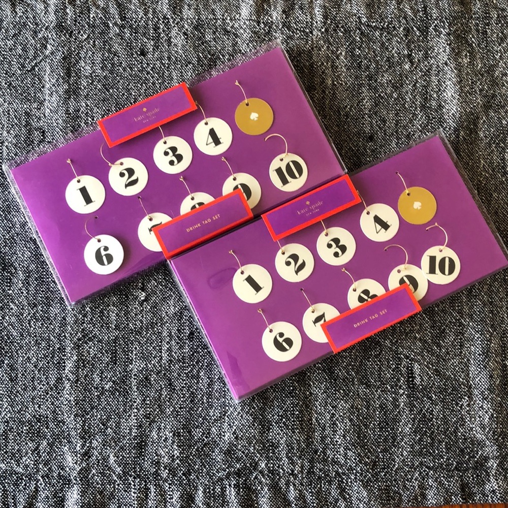 NWT kate spade Drink Tag Sets